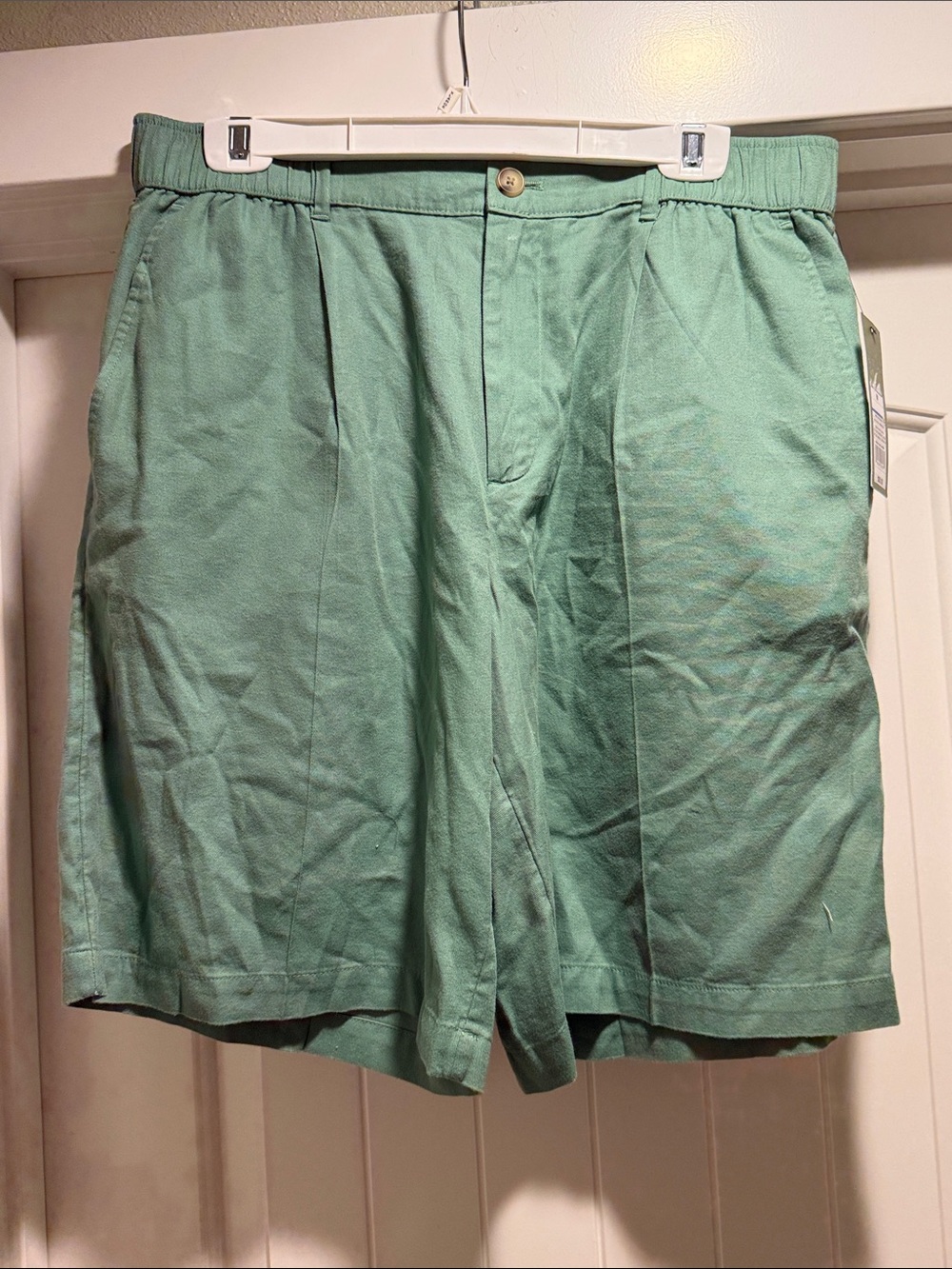 Goodfellow & Co Green Pleated Cotton-Blend Shorts